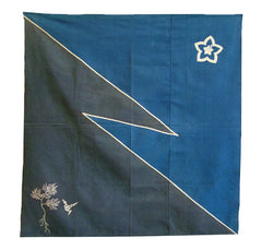 A Resist Dyed Furoshiki: Dramatic Zigzag Design