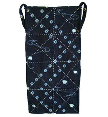 A Sashiko Stitched Shibori Zokin or Diaper: Deep Blue