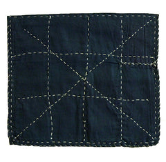 A Dark Blue Cotton Zokin: Grid and X