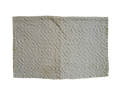 A White-on-White Sashiko Stitched Zokin: Persimmon Flower Pattern