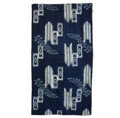 A Sashiko Stitched Zokin or Small Mat: Kasuri and Indigo