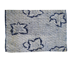 A Jishiro Katazome Zokin: Blue-on-White Cotton