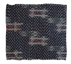 A Sashiko Stitched Zokin: Kasuri Cotton