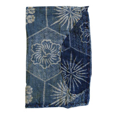 A Small Katazome Cotton Zokin: Faux Shibori