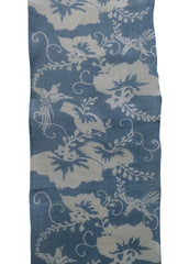 A Length of Pale Blue Dyed Hemp or Ramie Cloth: Phoenixes and Paulownia