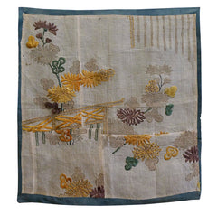 A Fukusa or Uchishiki of Repurposed Luxury Kimono Cloth: 18th Century Embroidery