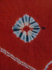 A Length of Red Dyed Cotton Shibori: Meiji Era
