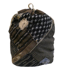 A Hand Pieced, Hand Stitched Drawstring Bag: Shown Inside-Out