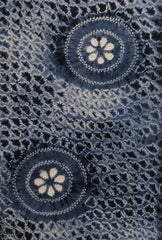 A Length of Indigo Dyed Cotton Shibori: Miura and Roundels
