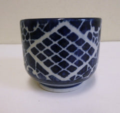 A Boldly Designed Porcelain Sake Cup: Bold Stenciled Design