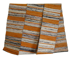 A Sakiori Obi in Handsome Color Tones: Rag Woven Kimono Sash