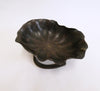 A Bronze Usubata: Lotus Leaf Shaped Ikebana Container with a Frog