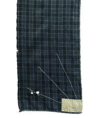 A Panel from a Sashiko Stitched Furoshiki: Patched Plaid
