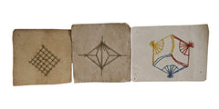 A Set of Three Semamori Cards: Stitched Amulets