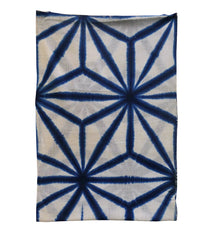 A Short Shibori Dyed Stitched Cloth: Hemp Leaf Itajime Pattern