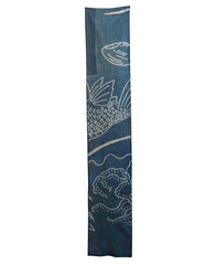 A Rare and Re-Purposed Length of Indigo Dyed Pictorial Shibori: Red Snapper, Clam and Octopus