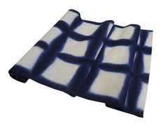 A Long Piece of Itajime Shibori: Indigo Dyed Cotton