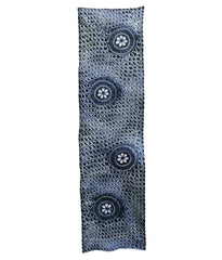 A Length of Indigo Dyed Shibori: Roundels and Miura Background