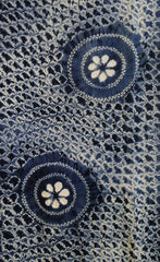 A Length of Indigo Dyed Shibori: Roundels and Miura Shibori