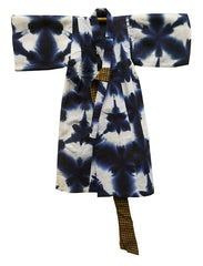A Baby's Sekka Shibori Cotton Kimono: Deep Indigo