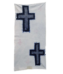A Length of Shibori Dyed Cotton: Blue on White Pattern #4