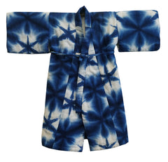 A Baby's Padded Itajime Shibori Kimono: Stitched Tie