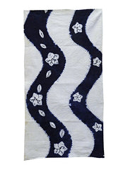 A Length of Shibori Dyed Cotton: Stream and Flowers
