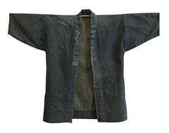 A Handsome Indigo Dyed Cotton Work Coat: Re-Purposed Cottons