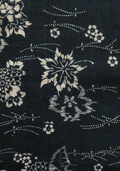 A Length of Katazome Dyed Cotton: Chrysanthemums, Pine Needles and Cherry Blossoms