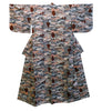 A Very Good Meisen Silk Kimono: Surreal Modern Landscape