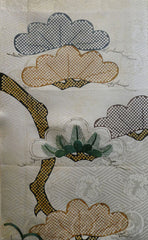 A Length of Damask Silk from an 18th Century Kosode: Shibori and Embroidery