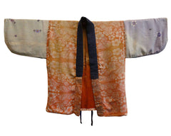 A Crepe Silk Han Juban: Itajime Pattern in Safflower Dye