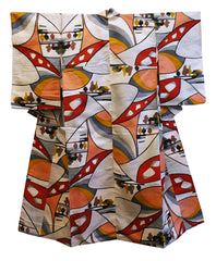 An Excellent Quality Meisen Silk Kimono: Invented, Inventive Artistry