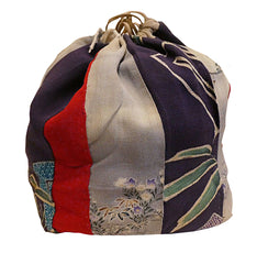 A Pieced Drawstring Bag: 19th Century Silks