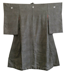 A Katzome Dyed Crepe Silk Kimono: Edo Komon Pattern and Three Family Crests