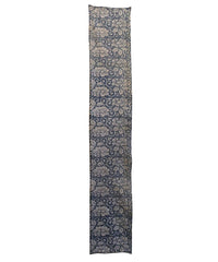 A Length of Grey Toned Katazome Cotton: Peonies and Arabesque