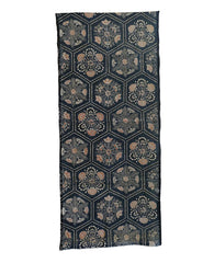 A Length of Katazome Dyed Cotton: Hexagons and Stylized Flowers
