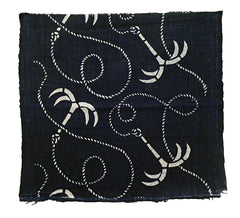 A Square of Katazome Dyed Cotton: Rare Anchor Pattern
