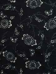 A Length of Indigo Dyed Cotton Katazome: Chrysanthemums and Butterflies