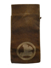 An Edo Period Deer Leather Bag: Smoked and Stencil Resisted