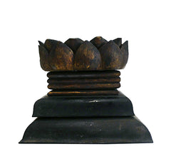 A Hand Carved, Gilt Finished Wooden Statue's Base: Buddhist Accessory