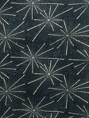 A Length of Indigo Dyed Cotton Katazome Cloth: Unusual Exuberant Pattern