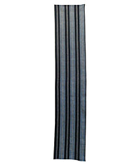 A Length of Complexly Designed Striped Cotton: Indigo Dyed