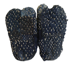 A Tiny Pair of a Child's Boro Tabi: Patched and Mended