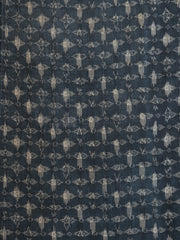 A Length of Indigo Dyed Hemp or Ramie Kasuri: Omi Jofu