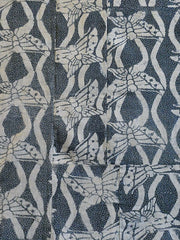 A Pieced Mat of Katazome Dyed Cotton: Tatewaku and Butterflies