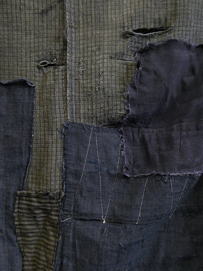 Tattered Thread Sri | A Tattered, Heavily Patched and Mended Cotton Kimono: Machine and ...