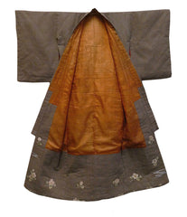 An Edo Period Cotton Kimono: Hand Painted Camellias