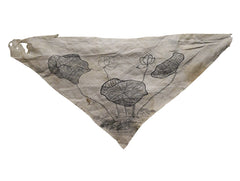 A Buddhist Altar Cloth: Hand Painted Lotuses on Hemp or Ramie Cloth