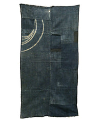 A Patched Tsutsugaki Dyed Panel: Hand Spun Indigo Dyed Cotton